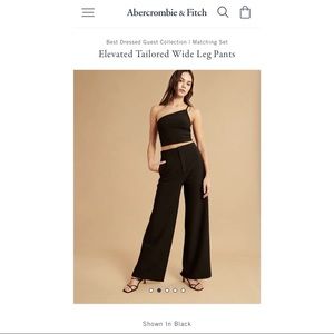 NWT Abercrombie & Fitch Black Elevated Tailored Wide Leg Pants